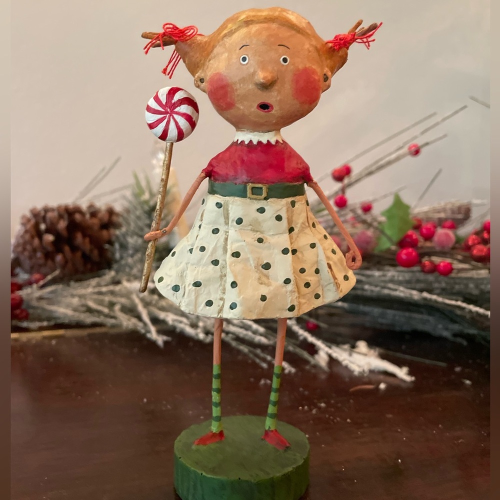 Lori Mitchell Figurine, Girl with Peppermint
